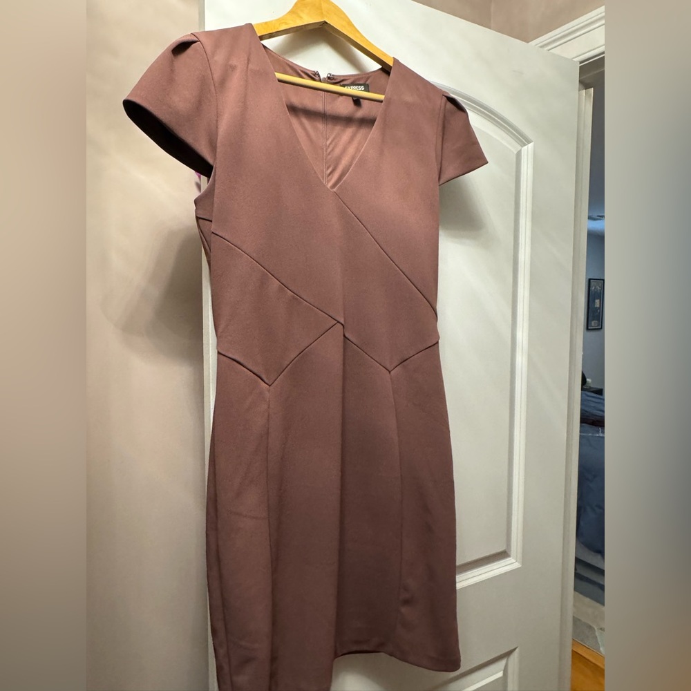 Express Mauve/brown V-Neck Dress